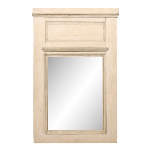 Antique French Painted Trumeau Mirror, 5.5' For Sale