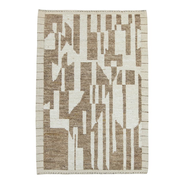 Turkish Modern Handmade Rug 3'7" x 5'2" #17457 For Sale