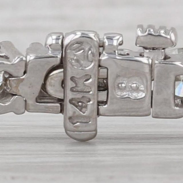 Metal 8ctw Diamond Tennis Bracelet 14k White Gold 6.75" 4.3mm For Sale - Image 7 of 9