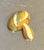 Mid-Century Modern 1960s-70s Gold Tone Pastel Mushroom Brooch For Sale - Image 3 of 4