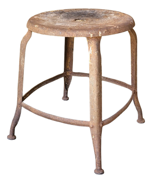 Industrial Metal Stool, 1930s