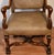 French 1900 Antique French Carved Walnut Throne Arm Chair / New Leather Upholstery For Sale - Image 3 of 15
