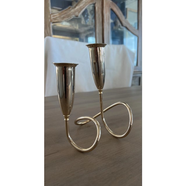 Mid-Century Modern 1950s Brass Modernist Candlestick by Napier For Sale - Image 3 of 10