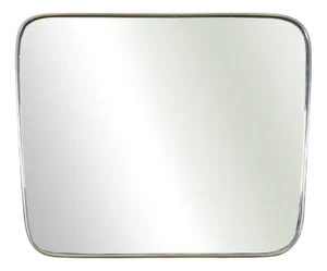 Wooden Mirror with Aluminum Edge, 1940s