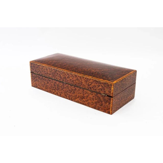 1920s Maple Cigars and Cigarettes Box with Inlay on Edges, 1920s For Sale - Image 5 of 14