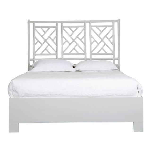 Chippendale Bed Queen - Light Gray For Sale