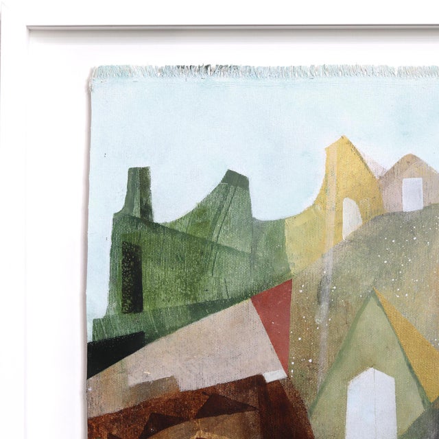 2020s Urban Life - Framed Original Abstract Green Landscape Acrylic Painting on Canvas by Maria C. Bernhardsson For Sale - Image 5 of 9