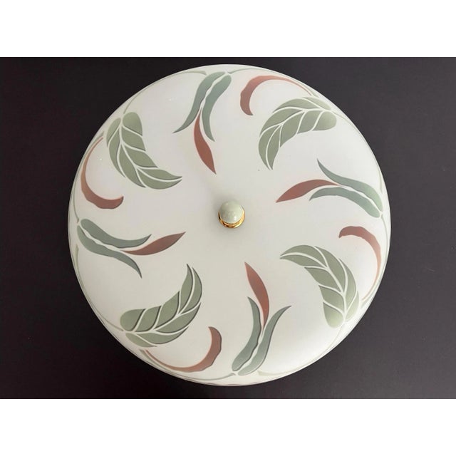 Art Nouveau 1940s Art Nouveau Leafy Ceiling Light For Sale - Image 3 of 18