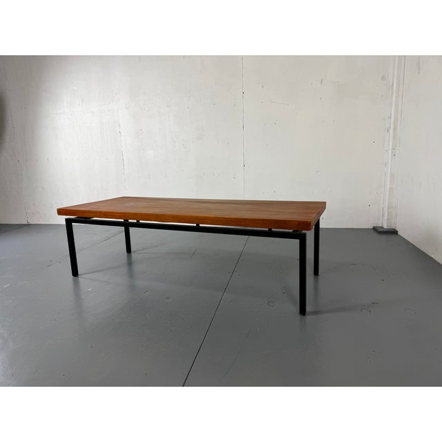 Wood Mid-Century Modernist Minimalistic Teak and Steel Coffee Table, 1960s For Sale - Image 7 of 10