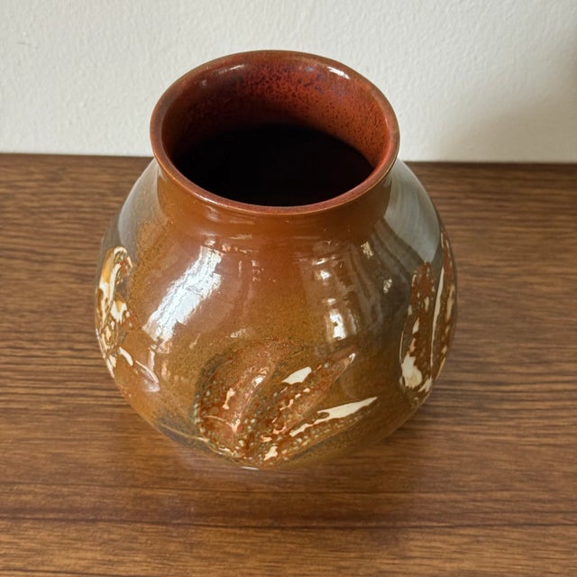 Vintage Hand-Thrown and Modeled California Studio Pottery in Brutalist Form, signed Brown and Grey Glazes over White and...