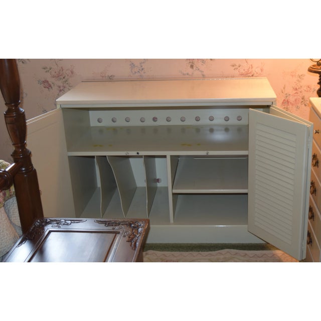 White Ethan Allen White Media Cabinet Storage Cabinet For Sale - Image 8 of 10