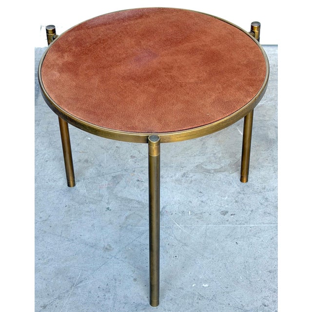 Mastercraft Bronze and Suede Side Table, USA, circa 1970s For Sale - Image 9 of 12