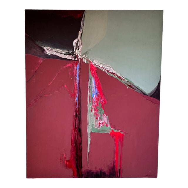 Large Contemporary Abstract Painting by Houston Artist Gena Haber, 40” X 30” For Sale