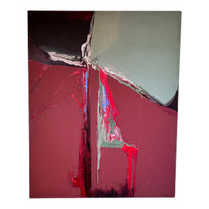 Large Contemporary Abstract Painting by Houston Artist Gena Haber, 40” X 30”
