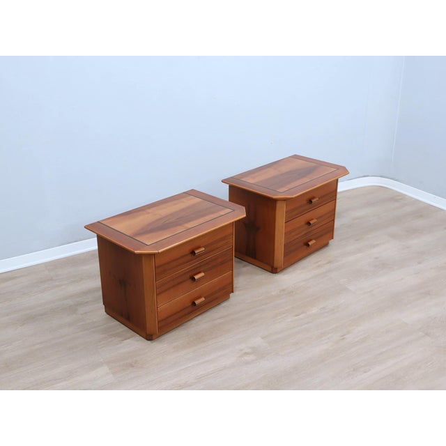 Mid-Century Modern Walnut Bedside Tables, 1970s, Set of 2 For Sale - Image 3 of 13