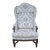 Mid 20th Century Traditional Queen Anne-Style High-Back Upholstered Wingback Armchair For Sale