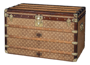Antique 19th Century Louis Vuitton Courier Trunk in Woven Canvas, France, 1896