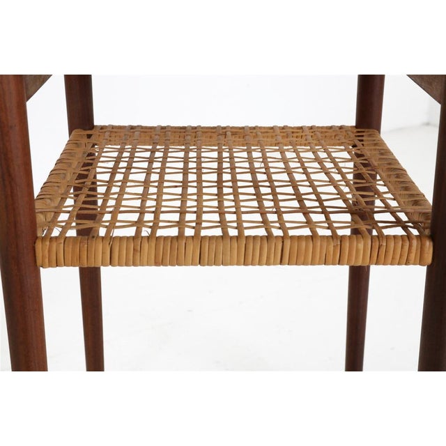 Mid-Century Danish Teak Nesting Tables with Rattan Shelves, 1960s, Set of 3 For Sale - Image 13 of 18