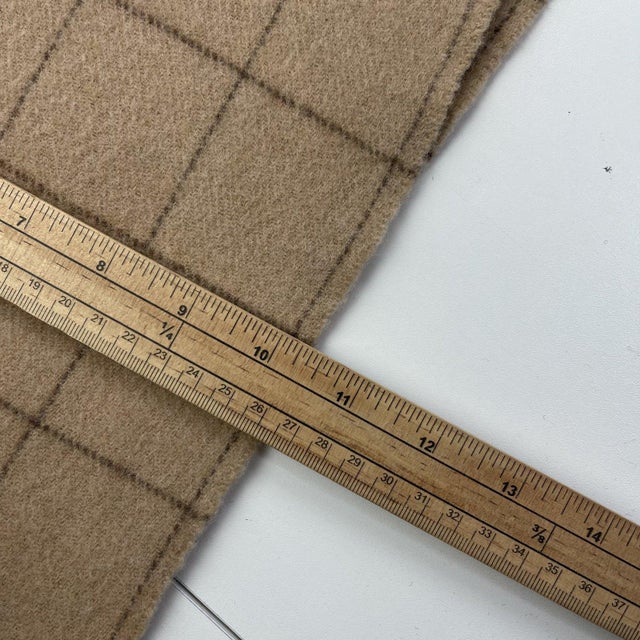 Late 20th Century Polo Ralph Lauren Beige Checked 100% Wool Scarf For Sale - Image 9 of 9