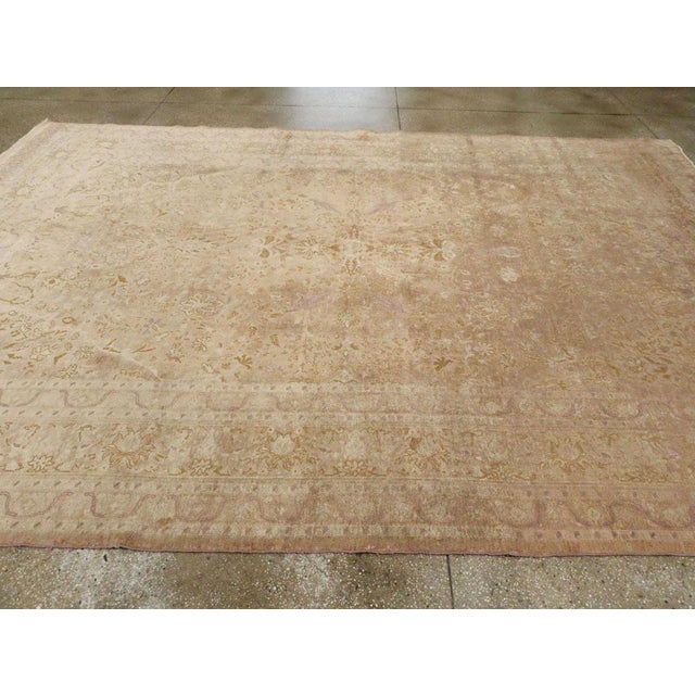Textile Galerie Shabab Collection Early 20th Century Handmade Turkish Silk Herekeh Room Size Carpet For Sale - Image 7 of 10