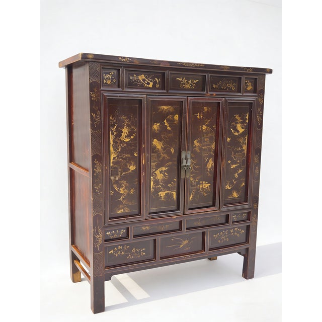 Antique Chinese Chinoiserie-Style Cabinet For Sale - Image 4 of 5