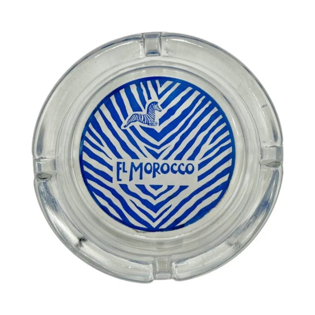Vintage El Morocco Nyc Nightclub Zebra Glass Ashtray New York For Sale - Image 9 of 13