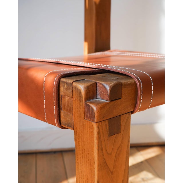 S11 Chair in Whisky Leather by Pierre Chapo, 1960s For Sale - Image 6 of 10