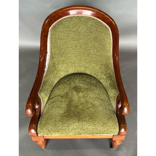 19th Century English Mahogany Library Chair For Sale - Image 4 of 10