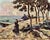 Jules Eugène Pages -Women and Child Along the Brittany Coast—Impressionist Oil Painting For Sale - Image 4 of 10