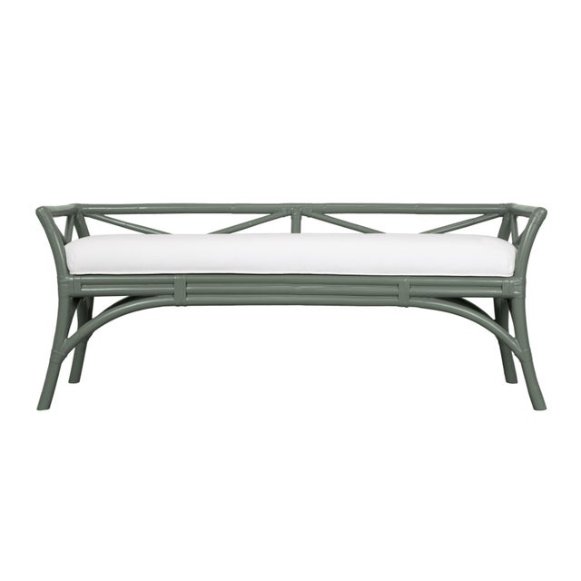 Wood Charlotte Bench - Evergreen For Sale - Image 7 of 7