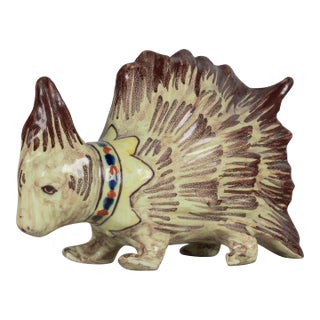 19th Century French Blois Faience Porcupine Figurine For Sale
