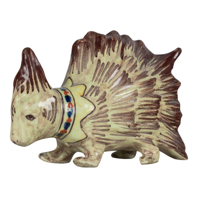19th Century French Blois Faience Porcupine Figurine For Sale