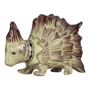 19th Century French Blois Faience Porcupine Figurine