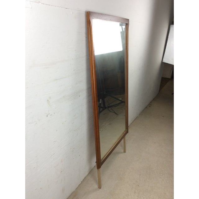 Mid Century Modern Mountable Mirror With Walnut Frame For Sale - Image 16 of 16