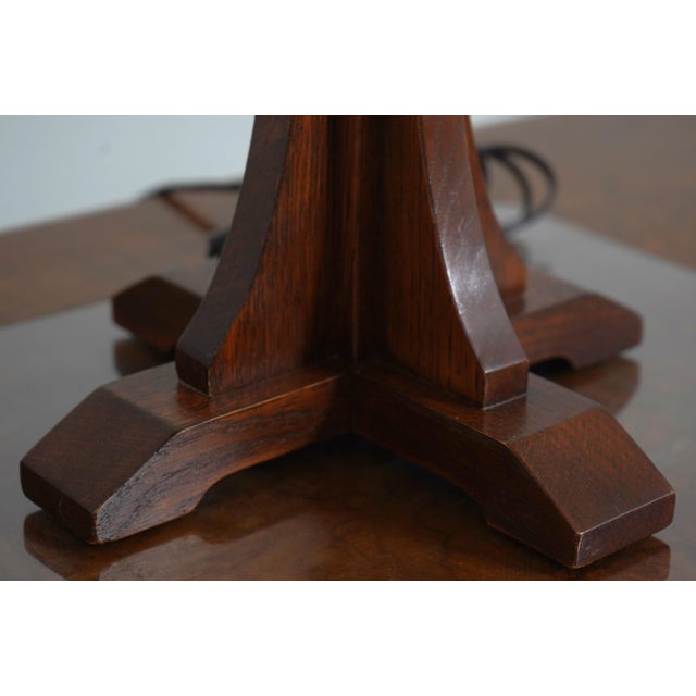 Stickley Arts & Crafts Slag Glass Table Lamp For Sale - Image 9 of 13