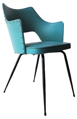 Turqouise Italian Armchair, 1950s