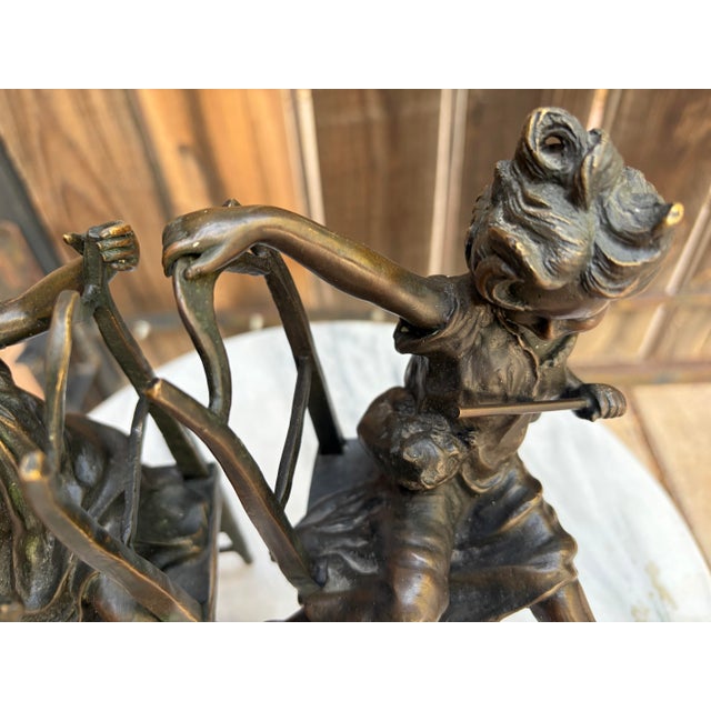 Antique Franz Iffland Art Nouveau Bronze Sculptures - Mirrored Pair For Sale In Phoenix - Image 6 of 9