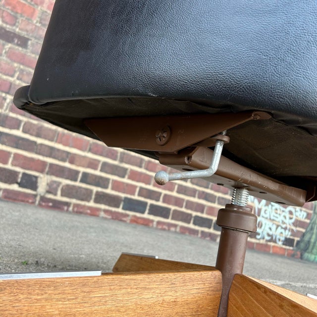 Harvey Probber Swivel Club Chair on Walnut Base For Sale - Image 9 of 11