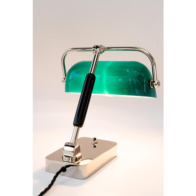 Art Deco Bauhaus Nickel Table Lamp with Glass Shade, Germany, 1920s For Sale - Image 18 of 18