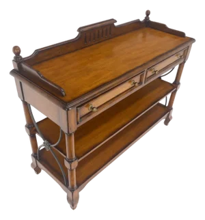 Liz Clairborne Spanish Colonial 2 Drawers 3 Tier Fruitwood Sideboard Server MINT