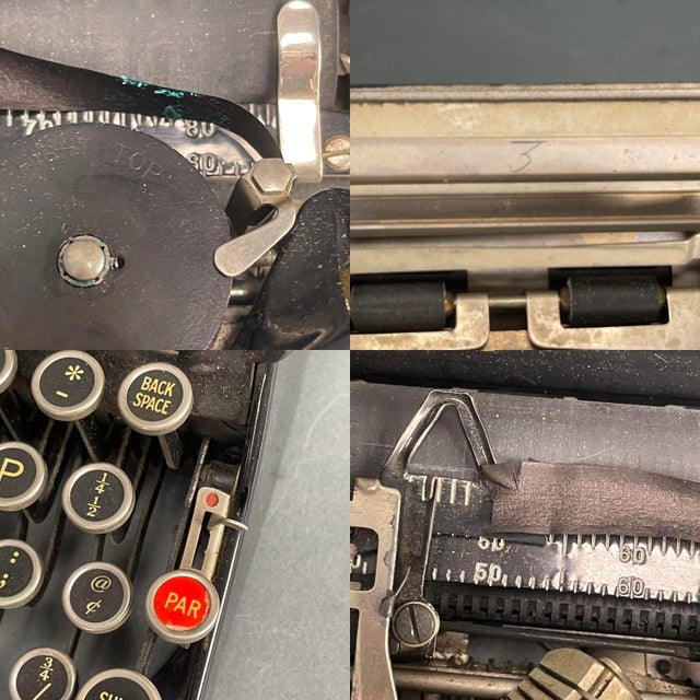 Black Vintage 1931 Remington Portable Model 5 Noiseless Typewriter Antique Rare Model For Sale - Image 8 of 12