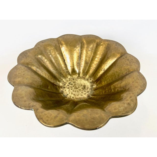 Metal Vintage Brass Fruit Pedestal Bowl, 1960s For Sale - Image 7 of 14