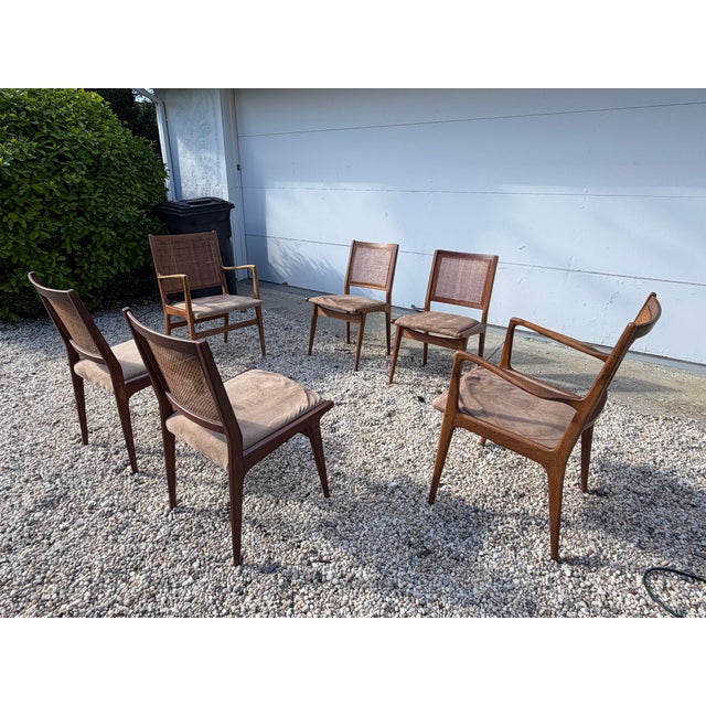 Mid Century Modern Dux Swedish Dining Set – Drop Leaf Table + 6 Cane Back Chairs For Sale - Image 10 of 16
