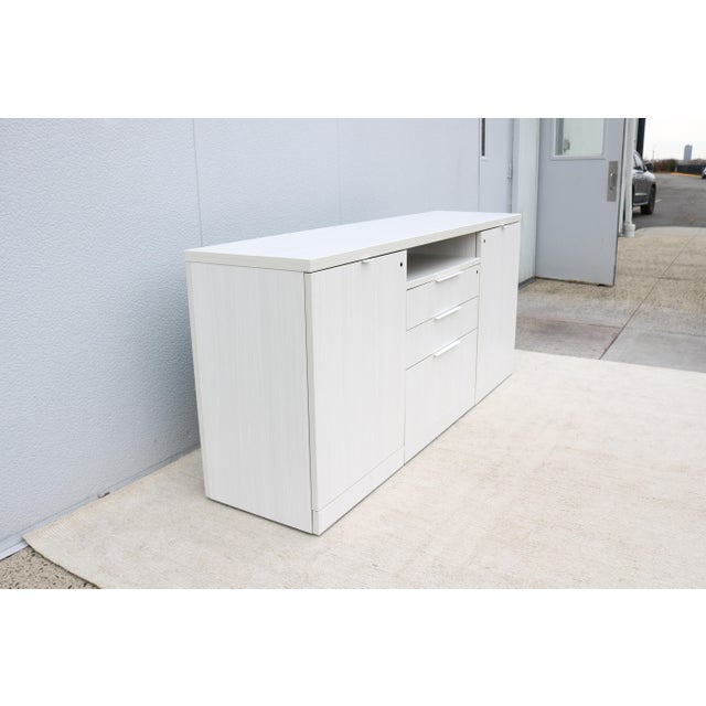 White Modern Minimalist Knoll Reff Profiles Classic Credenza Sideboard in Whitened Ash For Sale - Image 8 of 18