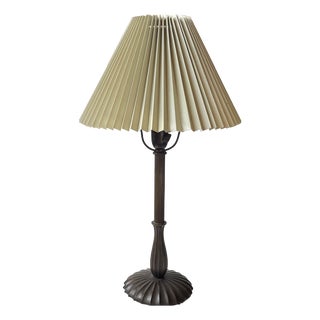 Art Deco Fluted Table Lamp in Bronze in the manner of Just Andersen, 1940s For Sale
