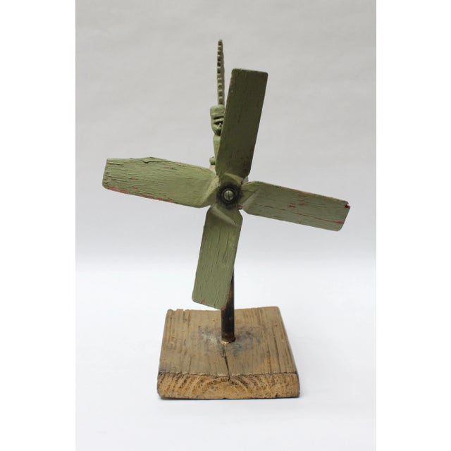 Circa 1940s Folk Art "Smoking Boatman" Whirligig For Sale - Image 11 of 13