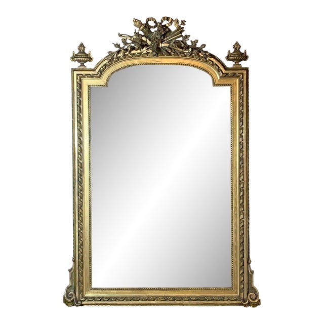 Large Louis XVI Style Giltwood Pier Mirror For Sale