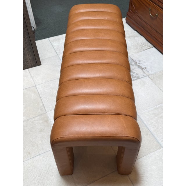 Contemporary Contemporary Channel-Tufted Upholstered Bench For Sale - Image 3 of 12