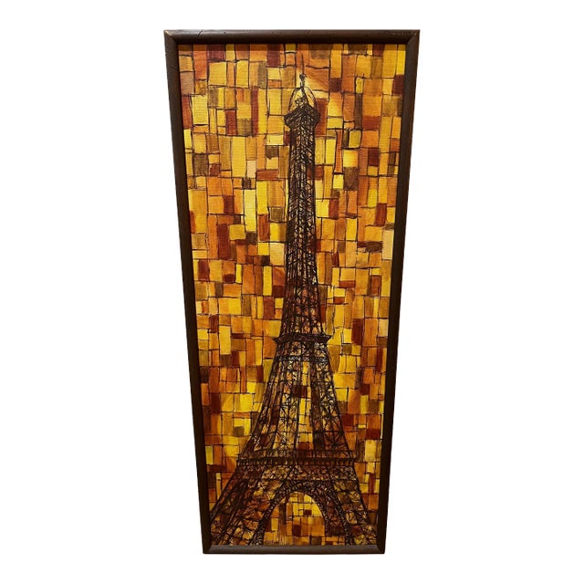 Cubist Painting of the Eiffel Towers in Paris by J. Klein For Sale