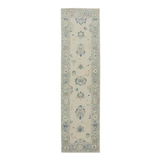 Oriental Hand Knotted Rug Turkish Oushak 2'5" x 8'10" For Sale